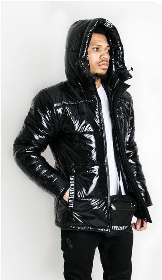 Black Fitted Puffer Coat